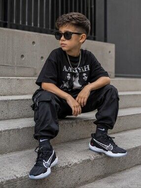 Nike Zoom Freak 2 Youth Sneakers Black White Giannis Shoes 2Y